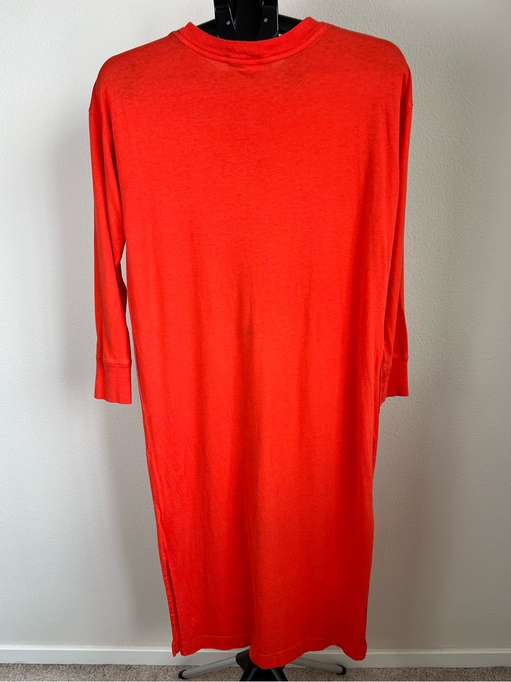 Free People Beach Minimalist Red Midi Dress XS Cotton‎ Modal Casual Resortwear - Picture 2 of 7